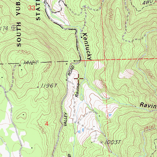 Topographic Map of Rapp Ravine, CA