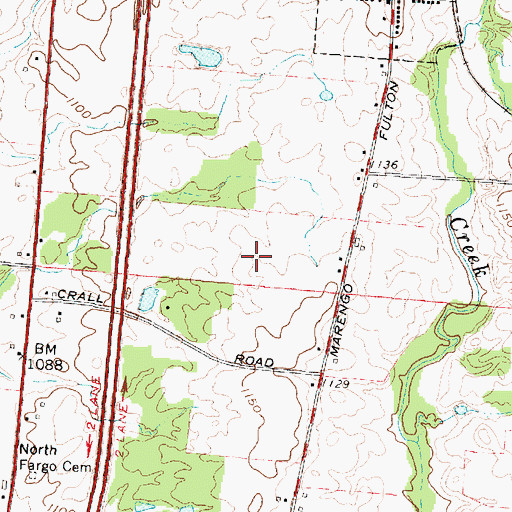 Topographic Map of Walnut Creek Farms, OH