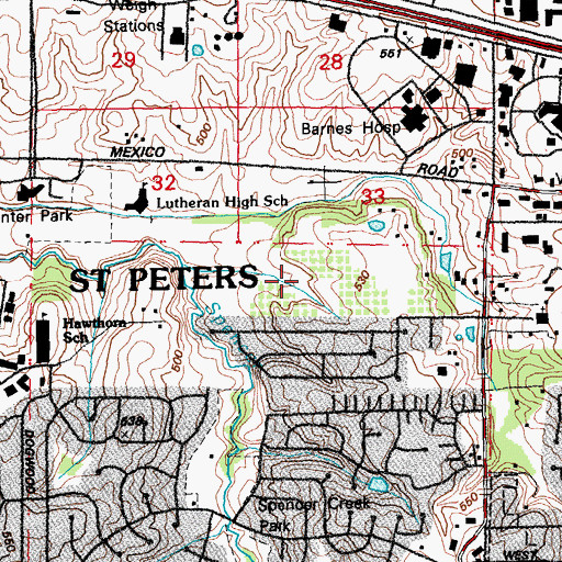 Topographic Map of Fort Zumwalt East High School, MO