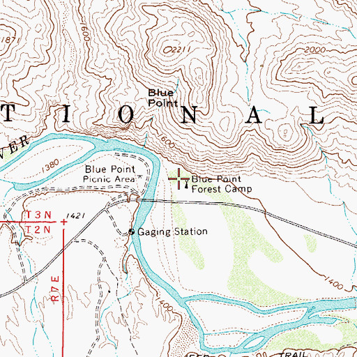 Topographic Map of Blue Point Recreation Site, AZ
