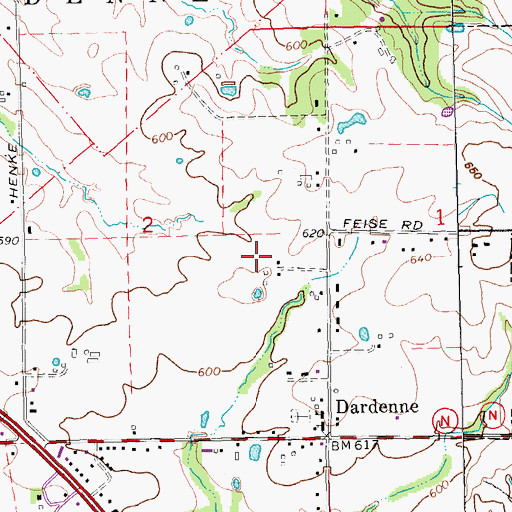 Topographic Map of Prairie View Elementary School, MO