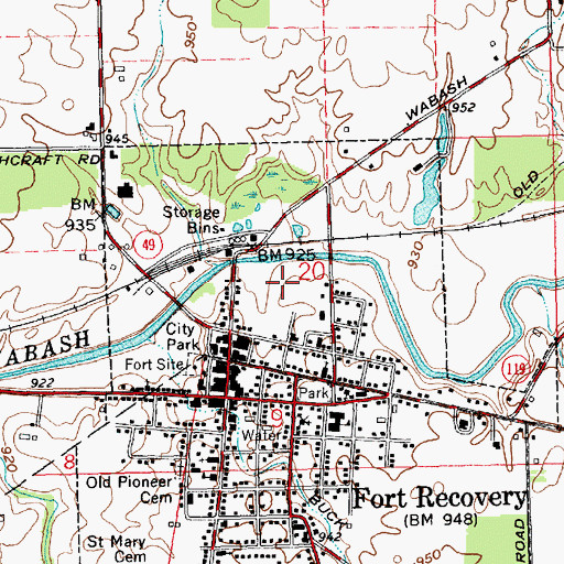 Topographic Map of Broadway Mobile Court, OH