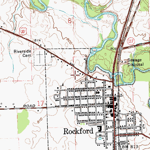 Topographic Map of Meyers Mobile Home Park, OH