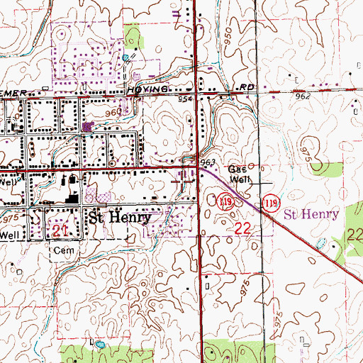 Topographic Map of Osterholt Mobile Home Park, OH