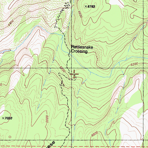 Topographic Map of Rattlesnake Creek, CA