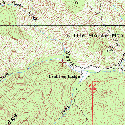 Topographic Map of Rattlesnake Creek, CA