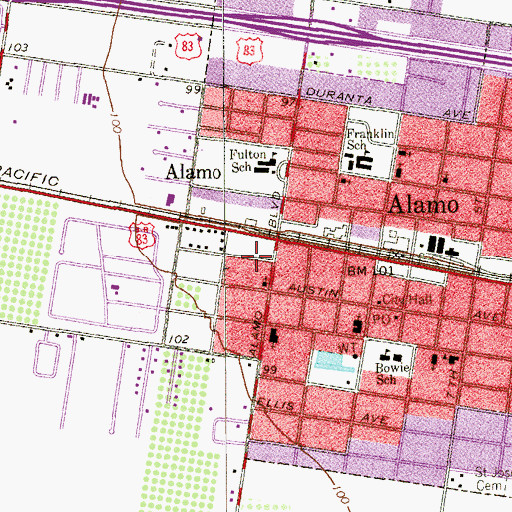 Topographic Map of Zion Lutheran Church, TX