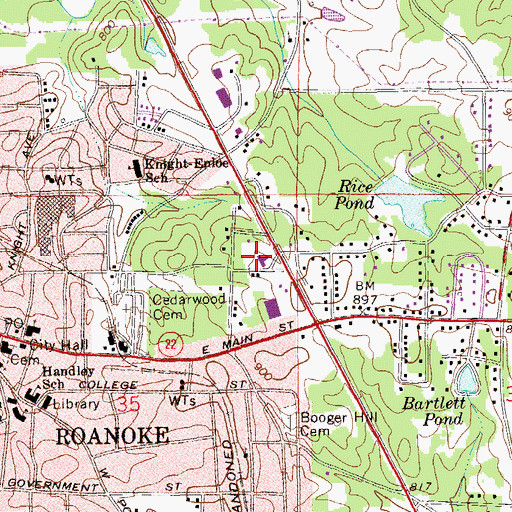 Topographic Map of Trinity Baptist Church, AL