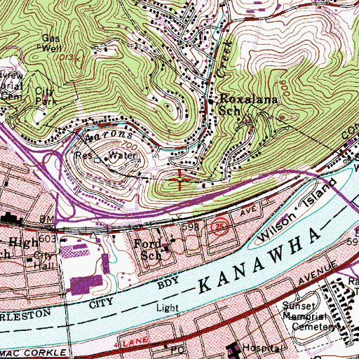 Topographic Map of Thurston Cemetery, WV