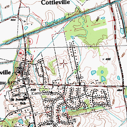 Topographic Map of Francis Howell Central High School, MO