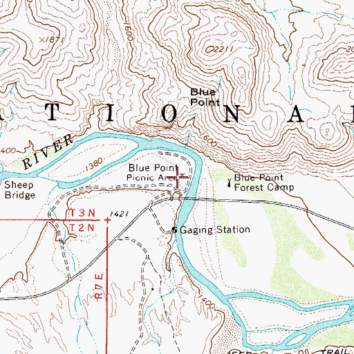 Topographic Map of Blue Point Picnic Area, AZ