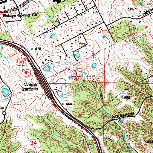 Topographic Map of Early Childhood Family Education Center  Meadows Parkway, MO