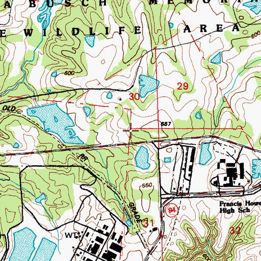 Topographic Map of Enterprise School (historical), MO