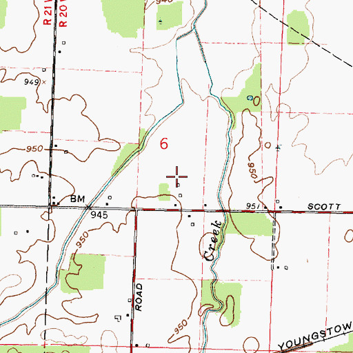 Topographic Map of Kaple Farms, OH