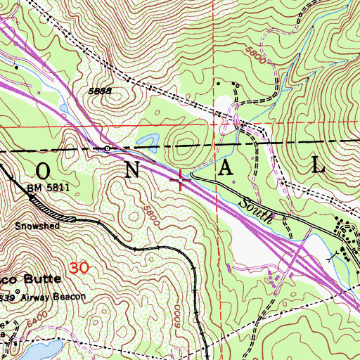 Topographic Map of Rattlesnake Creek, CA