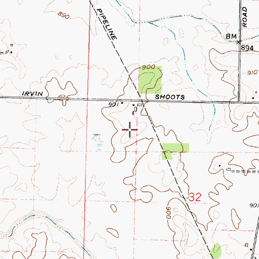 Topographic Map of Sims Farms, OH
