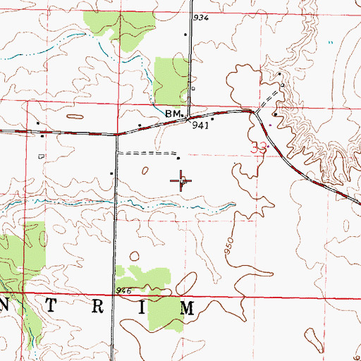 Topographic Map of Richmond Farms, OH