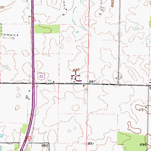 Topographic Map of Smalley Farm, OH