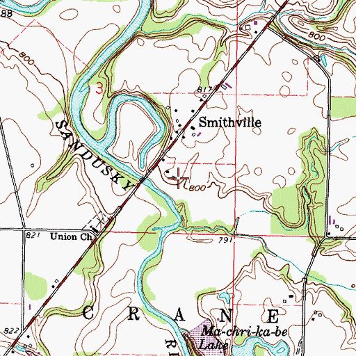 Topographic Map of Touch of Gold Quarterhorse Farm, OH