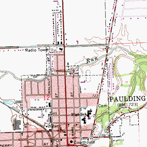 Topographic Map of Colters Mobile Home Park, OH