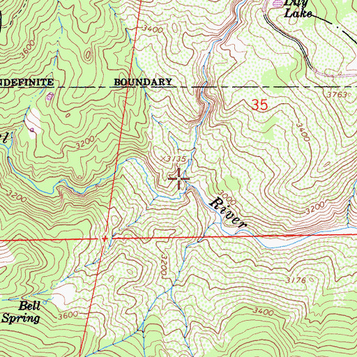 Topographic Map of Rattlesnake Creek, CA