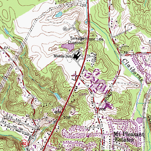 Topographic Map of Waltlou Mobile Home Park, VA