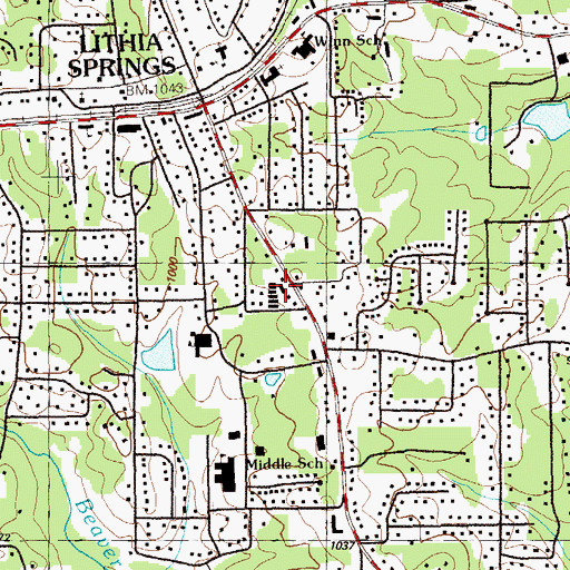 Topographic Map of Victorious Church, GA