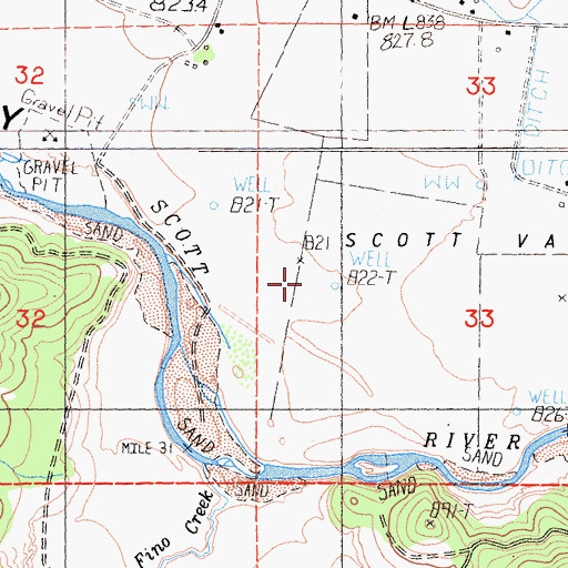 Topographic Map of Rattlesnake Creek, CA