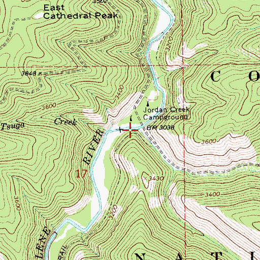Topographic Map of Jordan Creek, ID