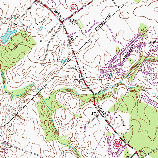 Topographic Map of Oak Hill, VA