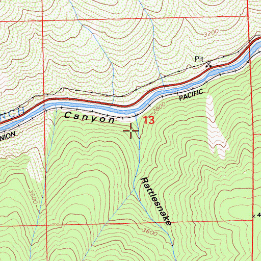 Topographic Map of Rattlesnake Gulch, CA