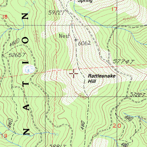 Topographic Map of Rattlesnake Hill, CA