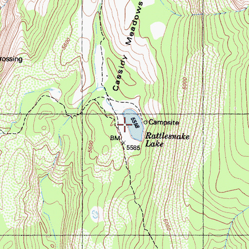 Topographic Map of Rattlesnake Lake, CA
