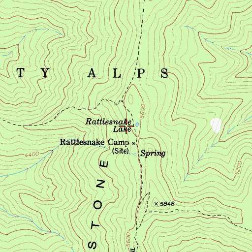 Topographic Map of Rattlesnake Lake, CA