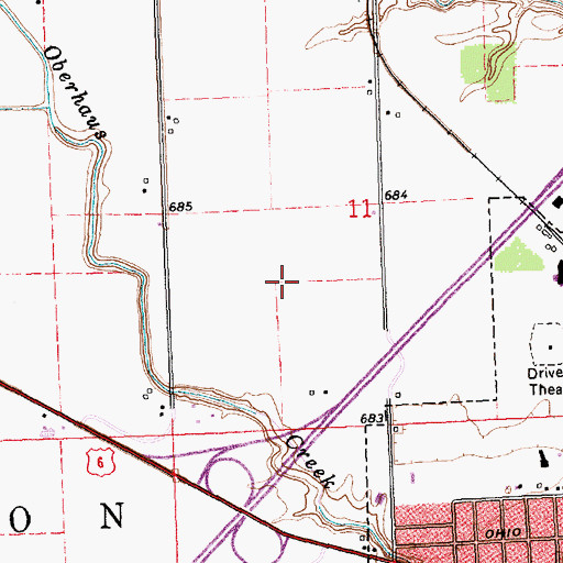 Topographic Map of Glenwood Estates, OH