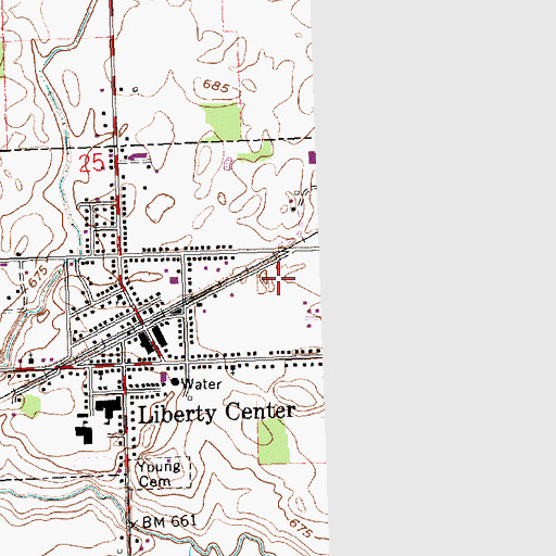 Topographic Map of Oak Mobile Home Court, OH