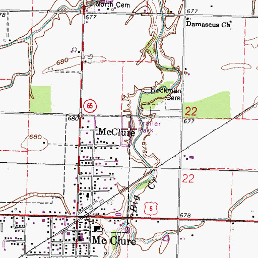 Topographic Map of Willow Haven Trailer Court, OH