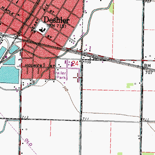 Topographic Map of Eastland Acres Mobile Home Park, OH