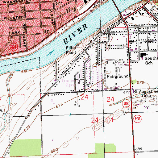 Topographic Map of Maumee Valley Mobile Home Park, OH