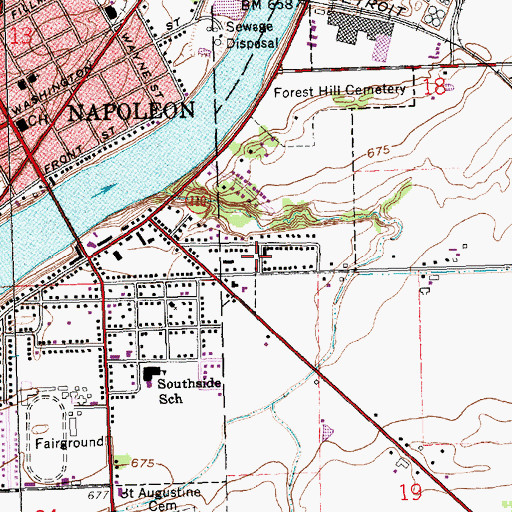 Topographic Map of Countryside Estates, OH