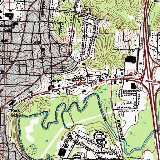 Topographic Map of Greenwood Trailer Park, OH