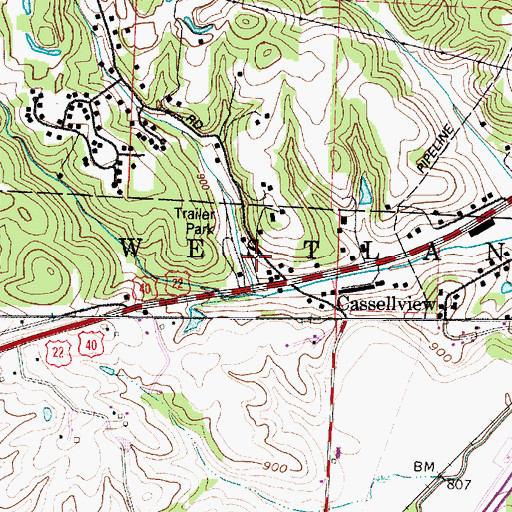 Topographic Map of Valley View Village, OH