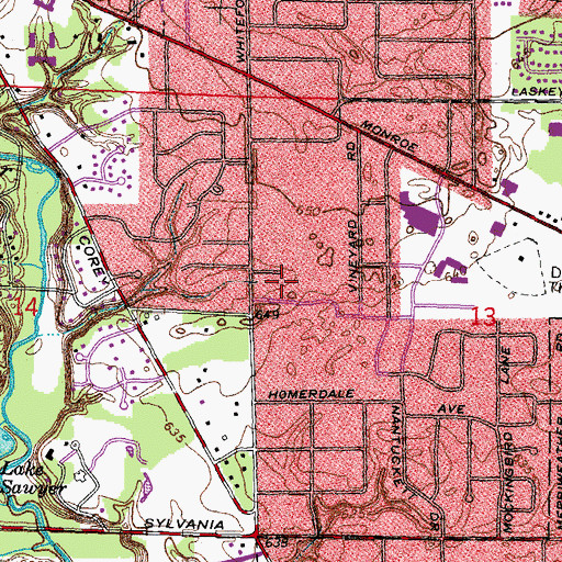 Topographic Map of Whiteford Greenhouse, OH