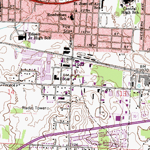 Topographic Map of Mazzocca's Greenhouse, OH