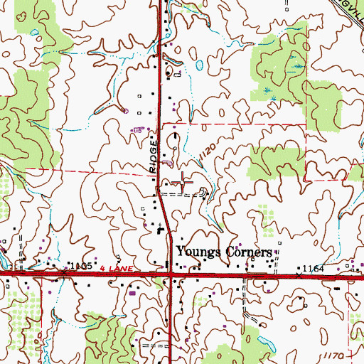 Topographic Map of Hirts Gardens, OH