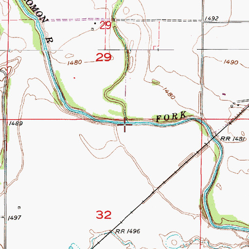 Topographic Map of Dry Creek, KS