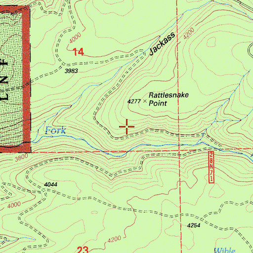 Topographic Map of Rattlesnake Point, CA