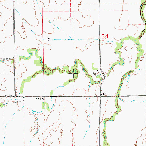 Topographic Map of Gimblet Creek, KS