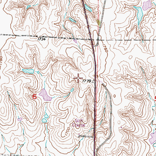 Topographic Map of North Hill, KS