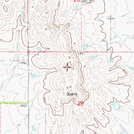 Topographic Map of Tabletop Hill, KS
